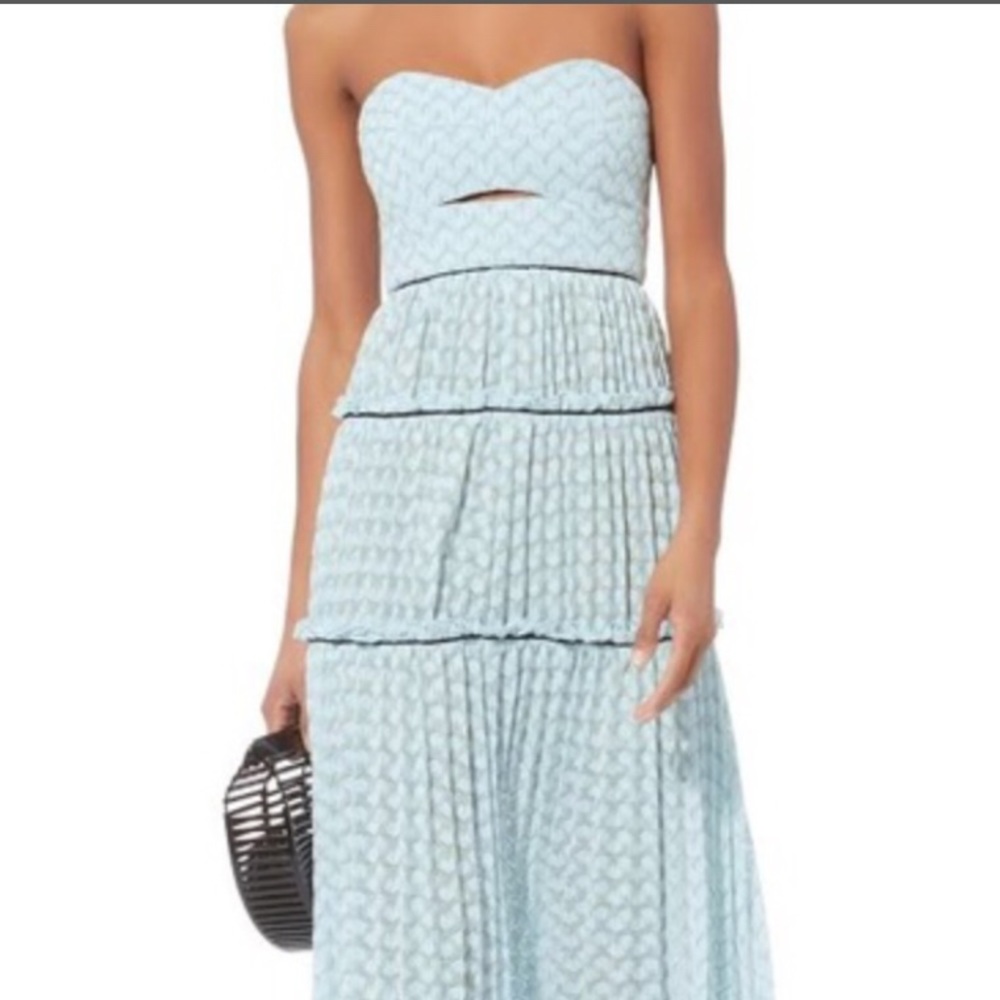 Metallic Chevron Knit Bandeau Dress